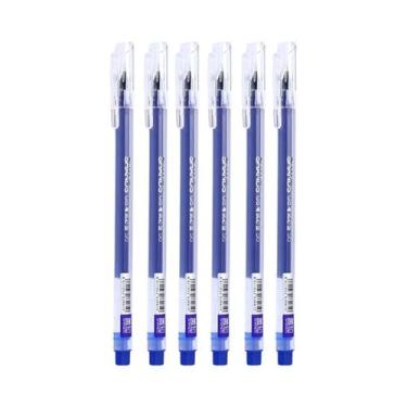 Imagem de Conjunto De 12 Canetas Gel Triangulares De 0,5mm Com Tinta Preta, Azul