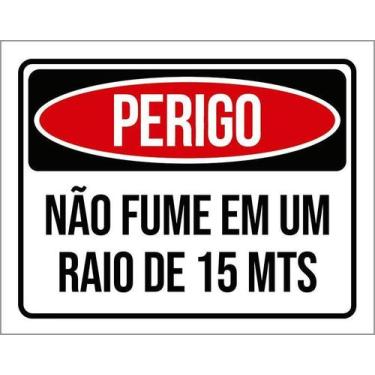 Imagem de Kit 10 Placa Acm De Perigo Não Fume 15 Metros 18X23 - Sinalizo