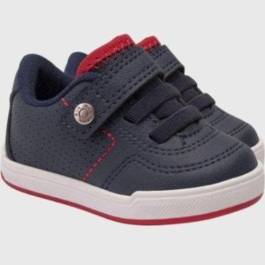 Imagem de Sapato Infantil Klin Baby Flyer Masculino Calce Fácil com Vermelho-Masculino