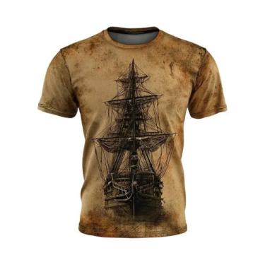 Imagem de Suéter Masculino De Malha Com Estampa 3D De Pirata, Gola Redonda, Mang