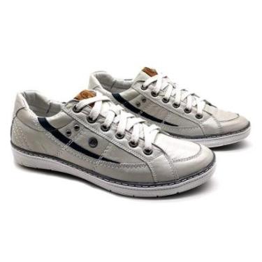 Imagem de Sapatênis Masculino Couro Casual Dia a Dia Conforto Leve-Masculino