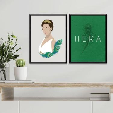 Imagem de Kit 2 Quadros Deusa Grega Hera- Deusa Das Mulheres 33X24Cm