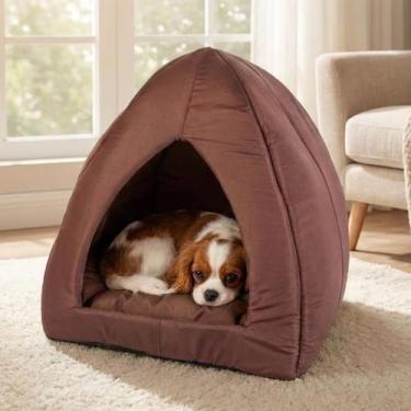 Imagem de Cama Oca Cachorro Gato Marrom Casinha Grande Lavável Oferta - Maxximo 