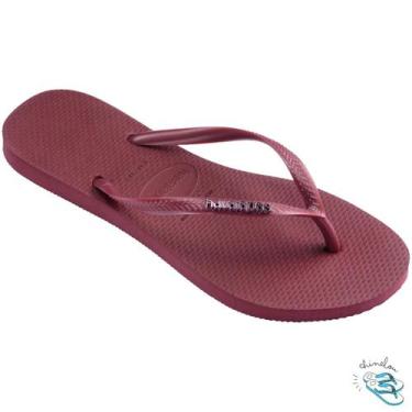 Imagem de Sandalia Chinelo Havaianas Slim Logo Metallic Feminina Classica Adulto