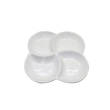 Imagem de Petisqueira Com 4 Divisórias New Bone China 22X22x3cm - Lhermitage