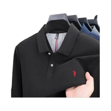 Imagem de Camisa POLO Masculina De Algodão Para Outono E Inverno, Manga Longa, M