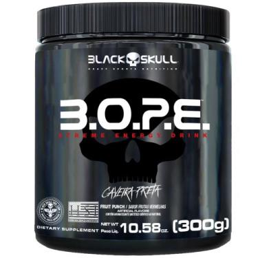 Imagem de Pré Treino B.O.P.E 300g Black Skull caveira Preta, Frutas amarelas