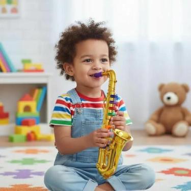 Imagem de Mini Saxofone Brinquedo Musical Infantil Jazz Educativo 39cm - Yeet