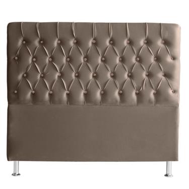 Imagem de Cabeceira Paris Para Cama Box Queen 160 Cm Suede Capitonê Botão Strass Inox Do Lar Móve...