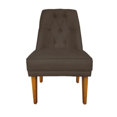 Imagem de Cadeira Para Sala De Jantar Escritório Estofada Berlim Retro Suede Marrom Eli Móveis E...