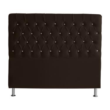 Imagem de Cabeceira Para Cama Box Paris King Suede Capitonê Botão Strass Marrom Do Lar Móveis e D...