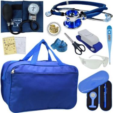 Imagem de Kit Enfermagem Top Cores Premium Completo Estagio - Love Saude, AZUL P