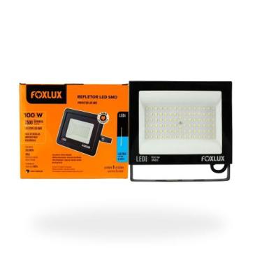 Imagem de Refletor LED Foxlux 100W 6500K Bivolt IP65 Alta Iluminação Para Fachad