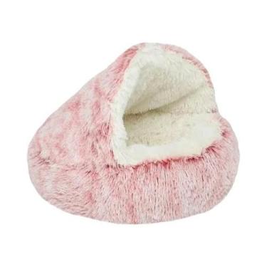 Imagem de Cama Redonda Pequena De Pelúcia Para Gatos, Colchão Quente E Confortáv