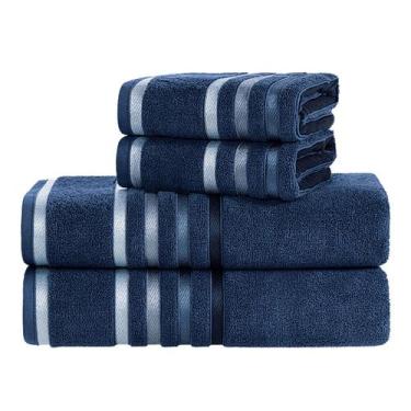 Imagem de Kit Jogo De Toalhas Karsten 4 Peças Banho e Rosto Lumina Fio Penteado,