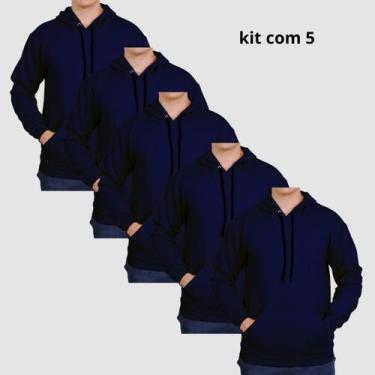 Imagem de Kit 5 Moletons Unisex Com Capuz Estilo Urbano Casual - Lucam, Azul, Ma