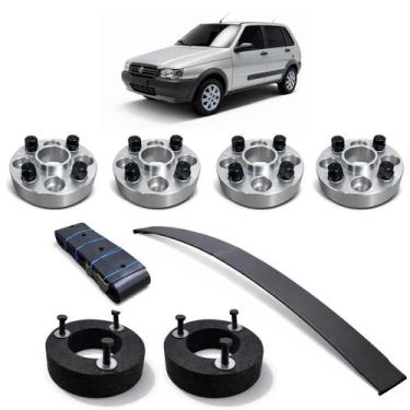 Imagem de Kit Elevação Completa Espaçador 32mm Fiat Uno Quadrado - Borfix