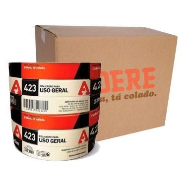 Imagem de Caixa C/ 72 Unid De Fita Crepe 423 18x50 Uso Geral Adere Cor Palha Lis
