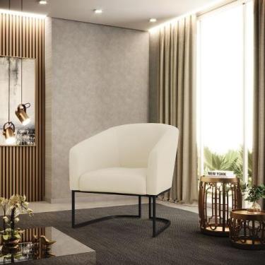 Imagem de Poltrona Sala Decorativa Stella Base Industrial Preta Veludo Cotelê D0