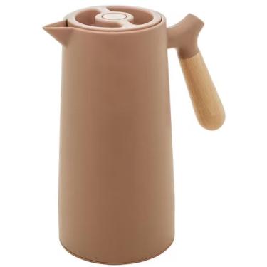 Imagem de Garrafa Térmica Nórdica para Conservação de Bebidas em Plástico com Cabo em Madeira e B...