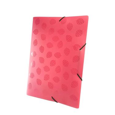 Imagem de Pasta Aba Elástico Dello Aromas Morango para Organização de Documentos Formato A4 31 X 22CM 1 Unidade Vermelho