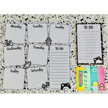 Imagem de Planner Semanal Adesivo Buendia Post-it 30 Folhas com Folhas Destacáveis e Adesivas para Planejamento