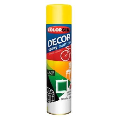 Imagem de Spray Decor Multiuso Amarelo 360ml - Colorgin Para Metal, Madeira, Gesso E Cerâmica