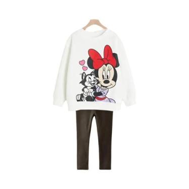 Imagem de Conjunto De Moletom Casual Para Menina Com Estampa Da Minnie Mouse, Ma