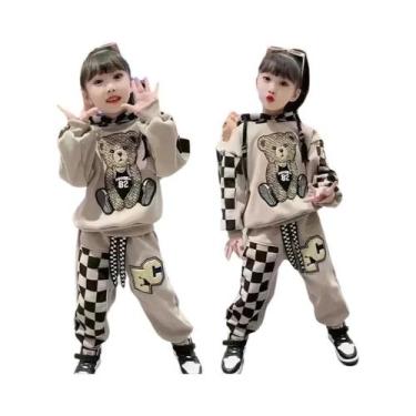 Imagem de Conjunto De Moletom Com Bordado De Urso Para Meninas, Primavera E Outo