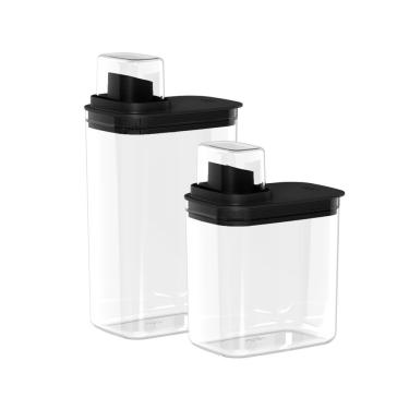Imagem de Kit 2 Dispensers para Lavanderia Flow Organizadores de Sabão e Amaciante em PS e Silico...