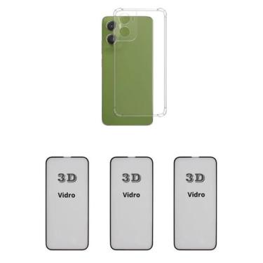 Imagem de 3UN Película 3D Vidro Temperado + 1UN Capa Anti Choque TPU Para Moto G