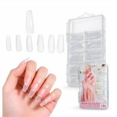Imagem de Kit Unhas Posticas 100 Tips Transparente Curvatura C Alongamento Gel A