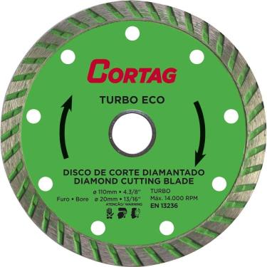 Imagem de Disco De Corte Diamantado Cortag 110 Mm Turbo Para Mármore Granito E Pedras Decorativas
