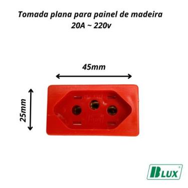 Imagem de Tomada Para Painel De Madeira Ou Móveis Com Rabicho 20a 220v - blux, v