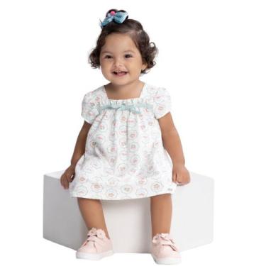 Imagem de Vestido Bebê Alakazoo em Algodão Acompanha Calcinha Azul Tamanho:PCor: