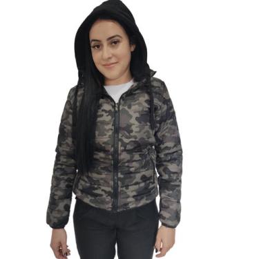 Imagem de Jaqueta Feminina Puffer Bobojaco Forrada Camuflada Tamanho:G - SACKS