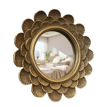 Imagem de Espelho de mesa de maquiagem Vanity Musanpou Vintage Gold 17x17cm