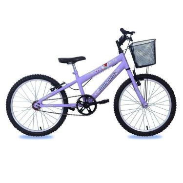 Imagem de Bicicleta Infantil Sweet Girl Aro 20 Mtb 1v V-Brake com Cesta Lilás Mormaii