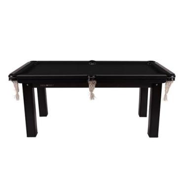 Imagem de Mesa Jogo Sinuca Bilhar MDF 1.85 x 1.07 Caçapas Rede - Procopio, Preto