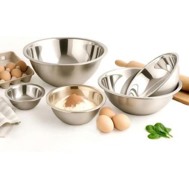 Imagem de Conjunto 5 Bowls Tigela Aço Inox Escovado Saladeira Dolce Home