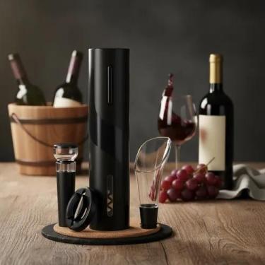 Imagem de Abridor De Vinho Saca Rolhas Elétrico Automático Cor Preto - BMax