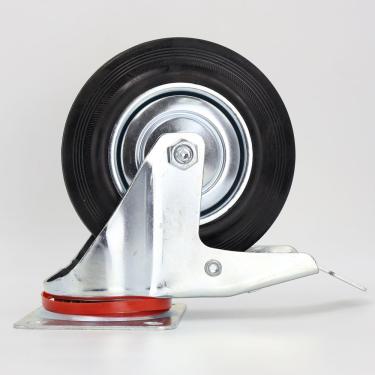 Imagem de Rodízio com Freio Rodízio Giratório com Freio 360 Graus Borracha Preta MTX 125MM 1kg