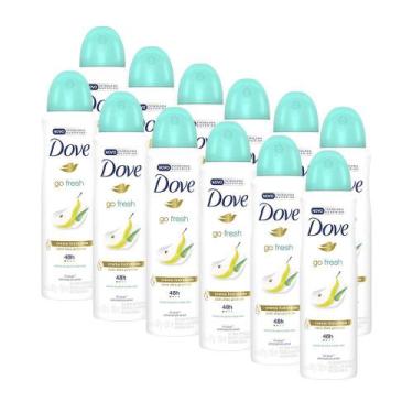 Imagem de Kit 12 Desodorantes Antitranspirante Aerosol Dove Go Fresh Pera e Aloe