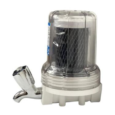 Imagem de Torneira Filtro Purificador De Água Carbon Block Anticloro POU 5'' Aqu