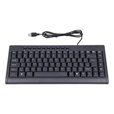 Imagem de Teclado com fio, estável Anti-derrapante Seguro Prático Pequeno Teclado Design Ergonômico Robusto Durável para Uso Doméstico para Uso no Escritório(inglês)