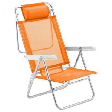 Imagem de Cadeira De Praia Reclinável Sun Glow Premium Alumínio Laranja - Amvc
