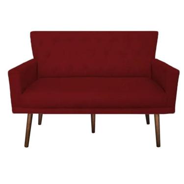 Imagem de Namoradeira Decorativa Julieta 1,20 M Pés Madeira Suede Marsala