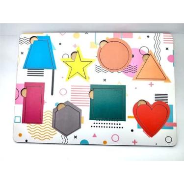 Imagem de Brinquedo Educativo Jogo Infantil em Madeira Aprendendo as Formas - Mega Impress
