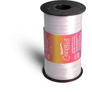 Imagem de Cinderela Fitas Fita de Cetim Simples Face, 07 mm, Branco, Carretel de 100 Metros