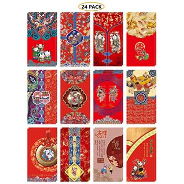 Imagem de Envelope vermelho Hongbao Hong Bao estilo chinês 2019 Ano Novo Porco Primavera Festival Bolsa de presente, Vermelho